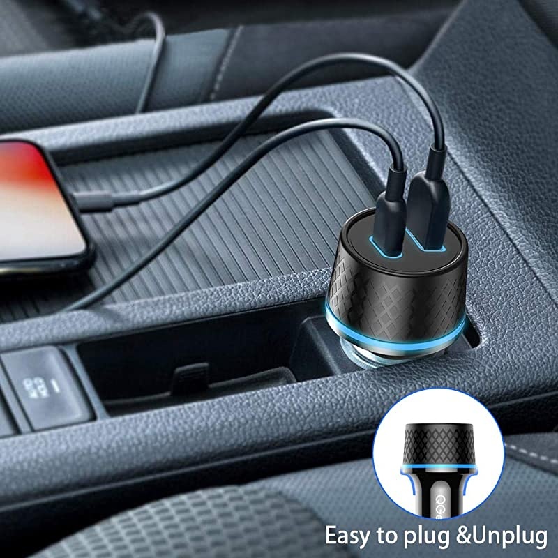 USB C Car Charger Adapter, 42.5W 2 Port Fast Car Charger with Power Delivery & Quick Charge 3.0 Compatible with iPhone12/12 Pro/Max/12 Mini/iPhone 11/Pro/Max/XR/XS/Max/8/8P,iPad Pro 2020,MacBook