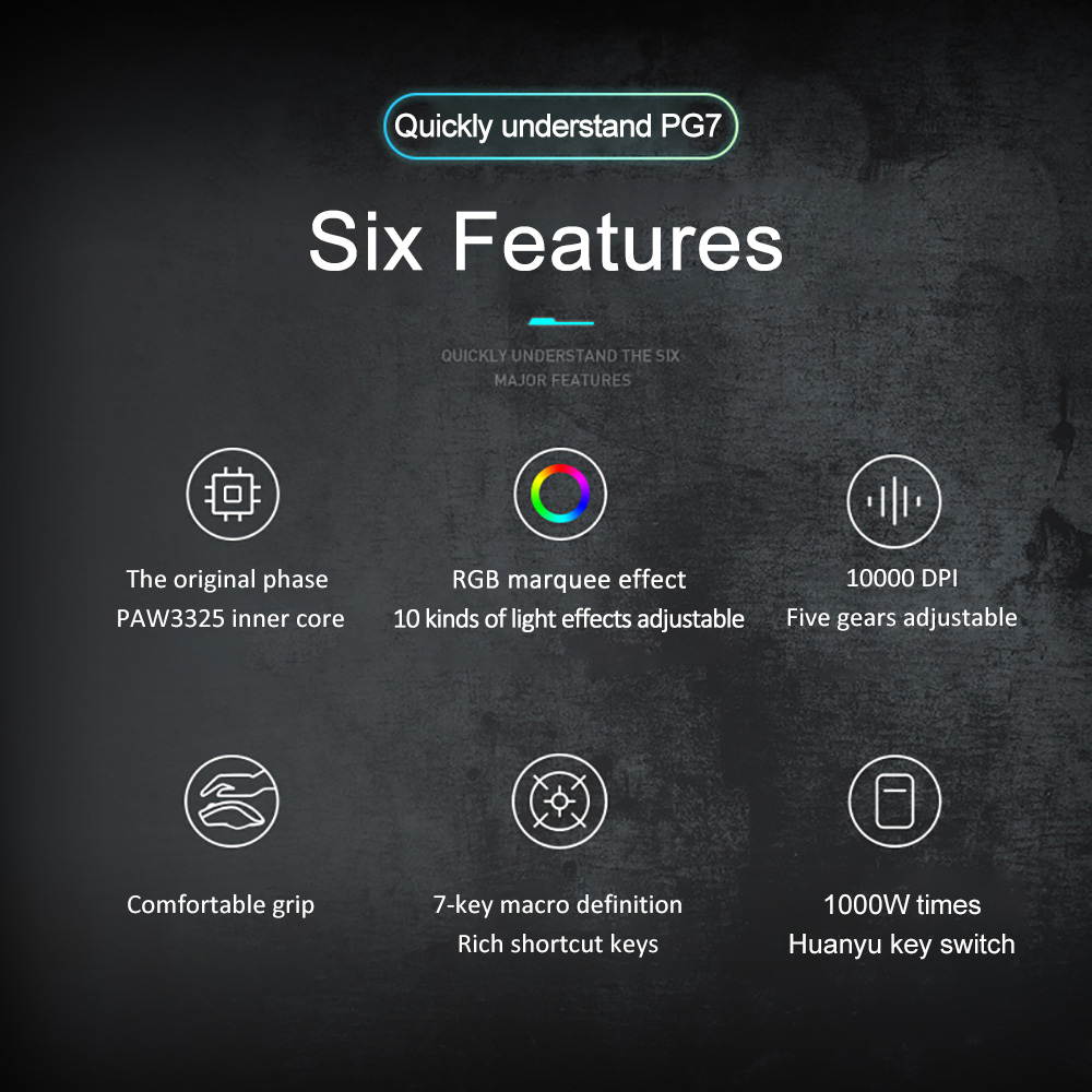 Gaming Mouse 7 Button Adjustable USB Wired Mouse Ergonomic Professional Gaming Mouse GRB 10000DPI Gaming Mice Mause for PC Computer Laptop