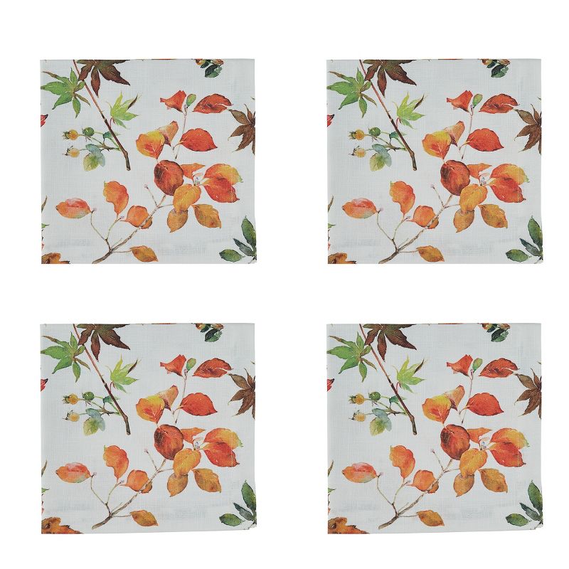 Split P Falling Leaves Napkin Set - White