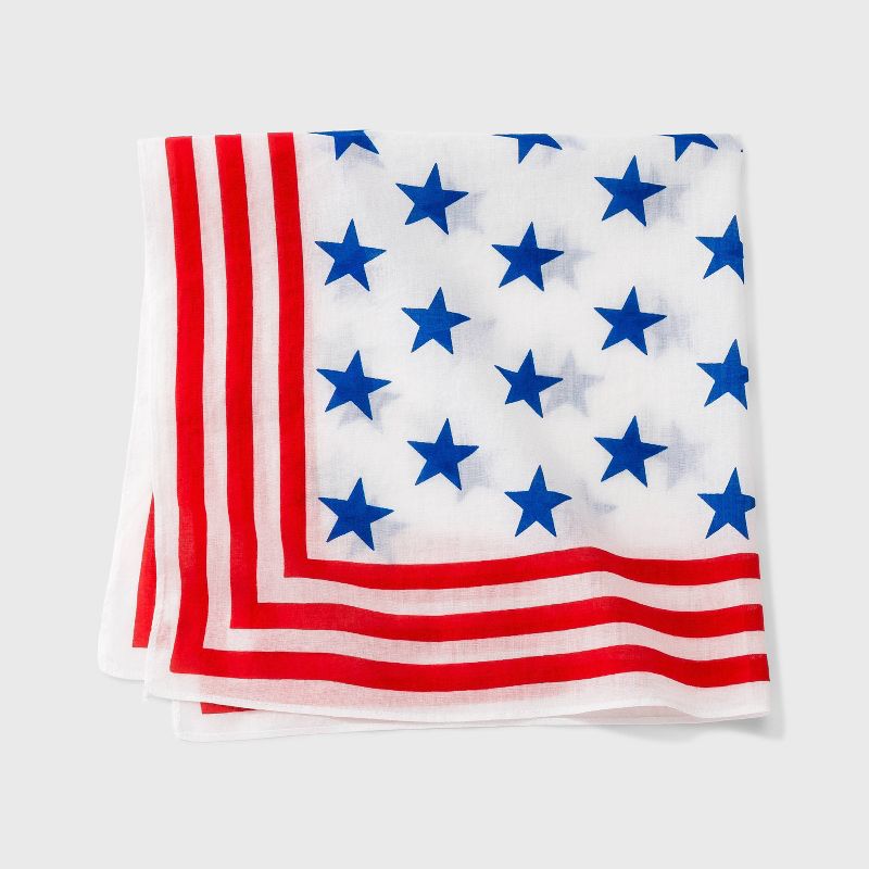 Adult Stars and Stipes Bandana - White/Red/Blue