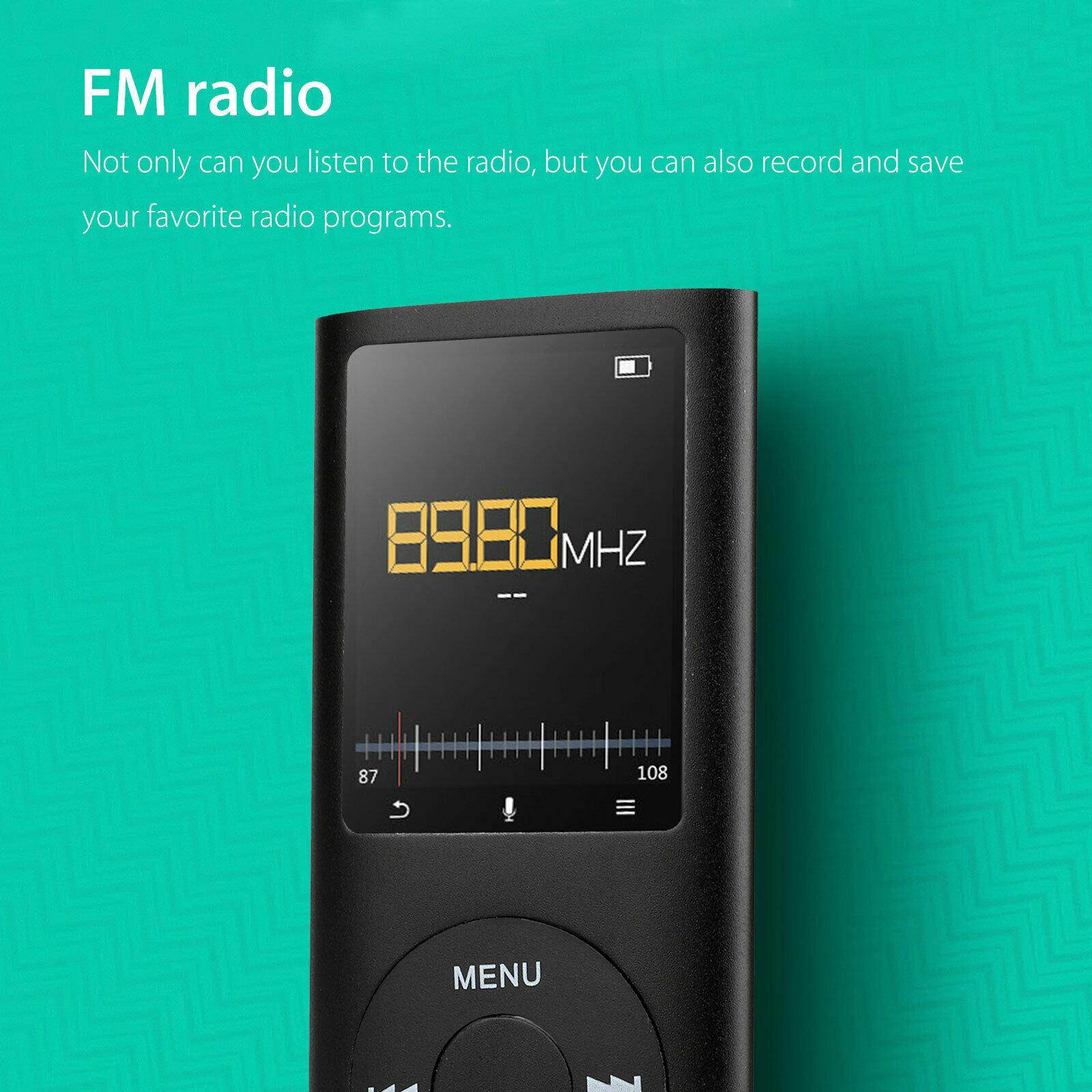 Portable HiFi MP3 Music Player FM Lossless Sound Recorder up to 64GB + earphone