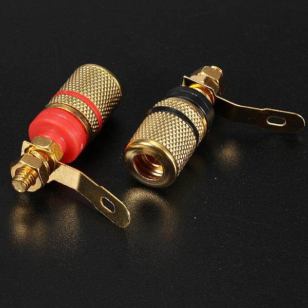 Amplifier Speaker Terminal Binding Post Banana Plug Socket Connector 2x Gold Plated Suitable for 4mm banana plugs