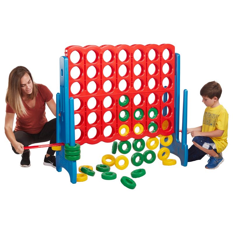 ECR4Kids Jumbo Four-To-Score Giant Game-Indoor/Outdoor 4-In-A-Row Connect - Primary Colors