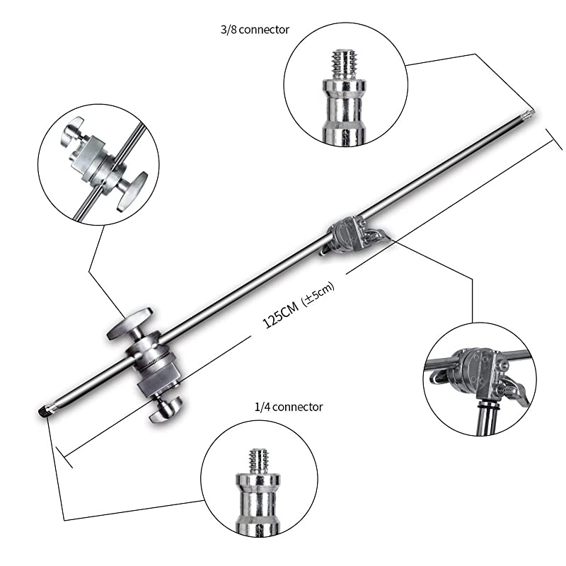 Photo Studio Heavy C Stand Support Metal Adjustable Reflector Stand with Holding Arm for Photography Studio Video Reflector and Monolight