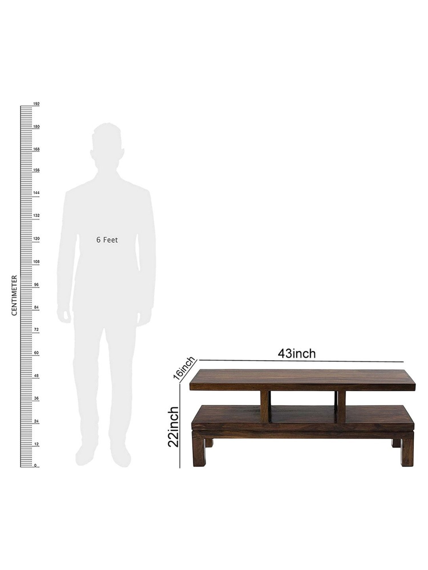 Ikiriya Allen Solid Dark Brown Wood TV Entertainment Unit Mahogany Finish