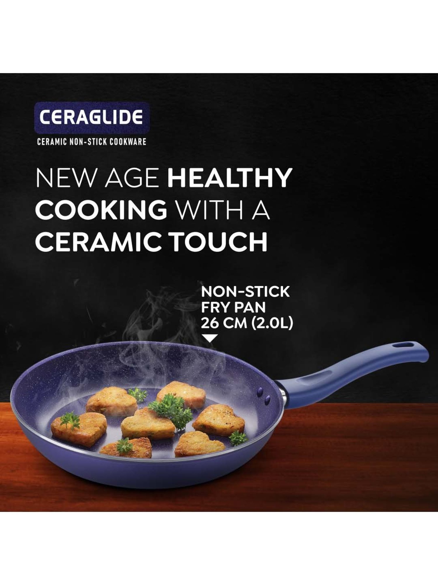 Prestige Ceraglide Ceramic Coating Blue Aluminium 26 cm Induction Non-Stick Fry Pan (2 L)
