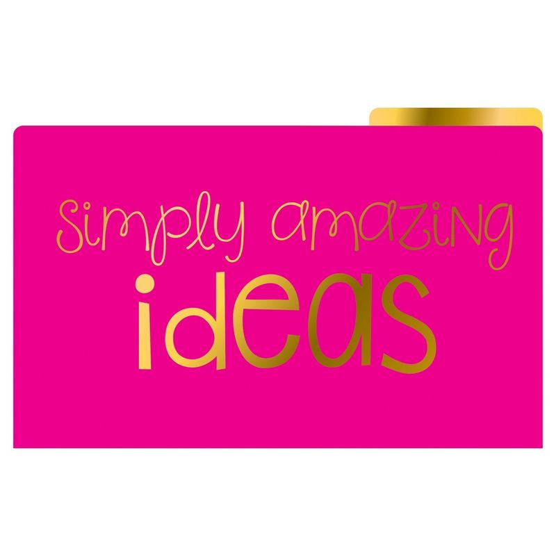 Barker Creek Legal File Folder Set 9ct - Pink, Turquoise, & Black with Gold Foil