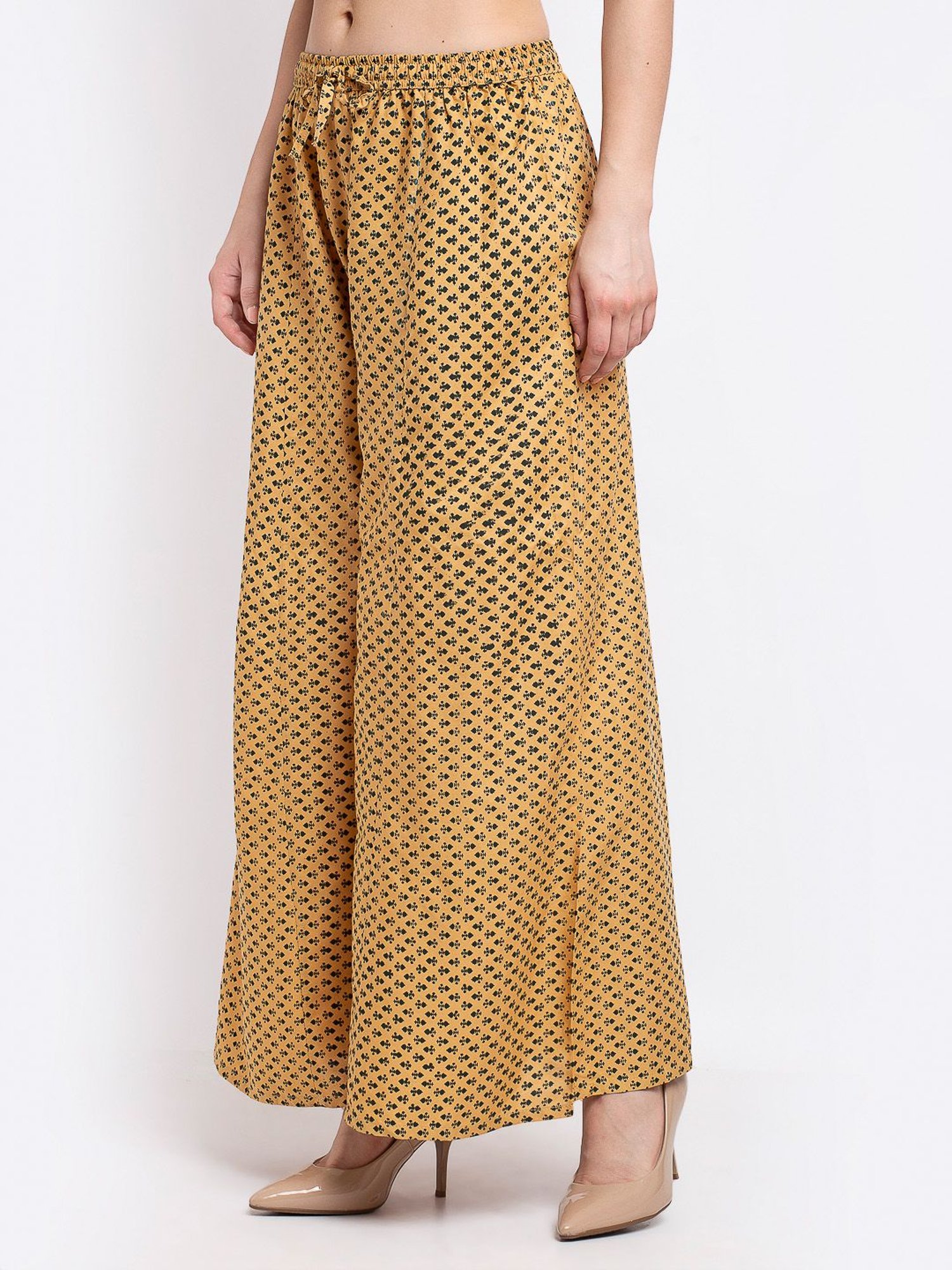 Gracit Beige Printed Palazzos