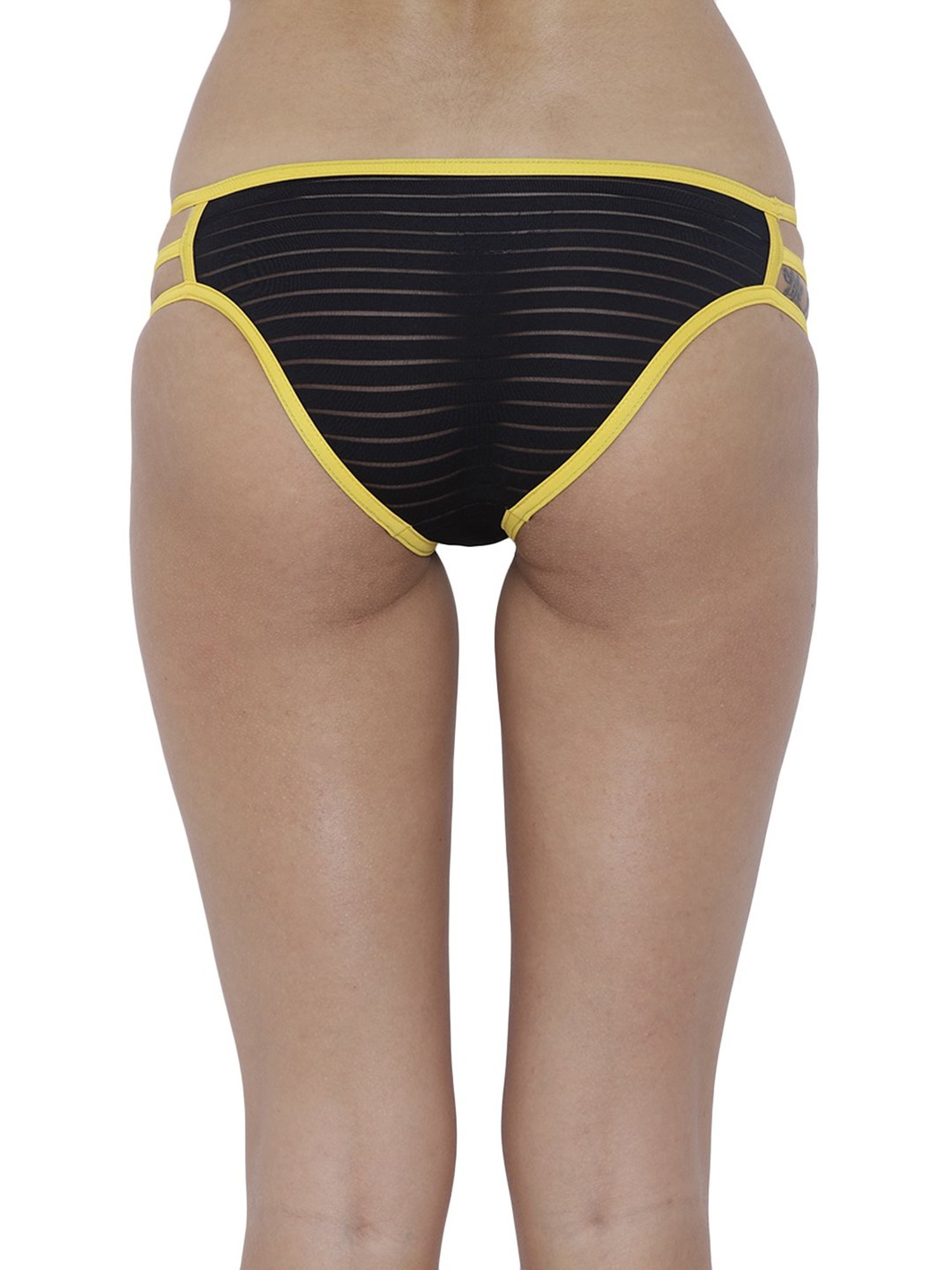 BASIICS by La Intimo Black Striped Bikini Panty