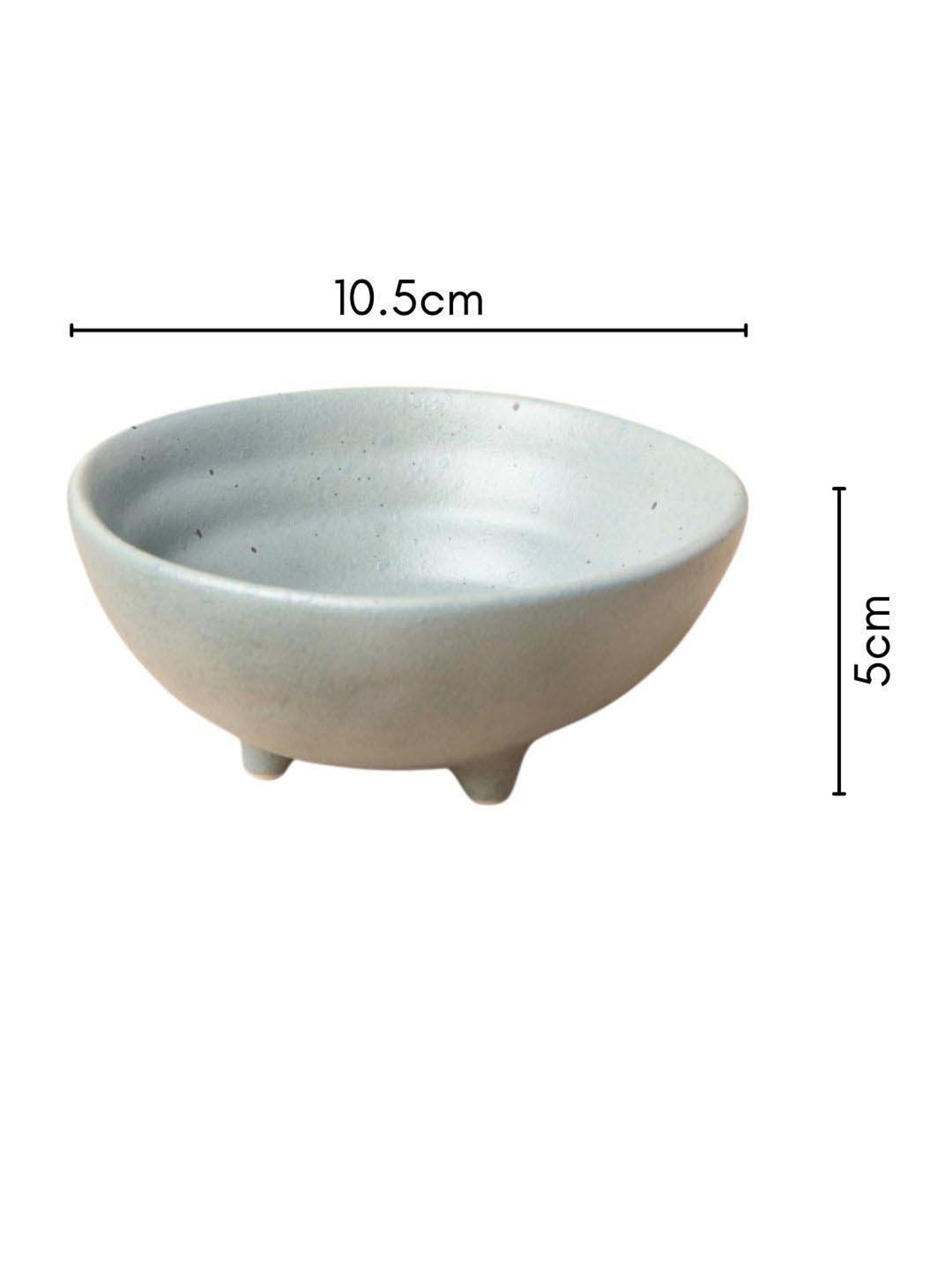 Nestasia Grey Food-Safe Matt Finish Round Ceramic Dessert Bowl with Legs, Microwave-Safe, 100ml