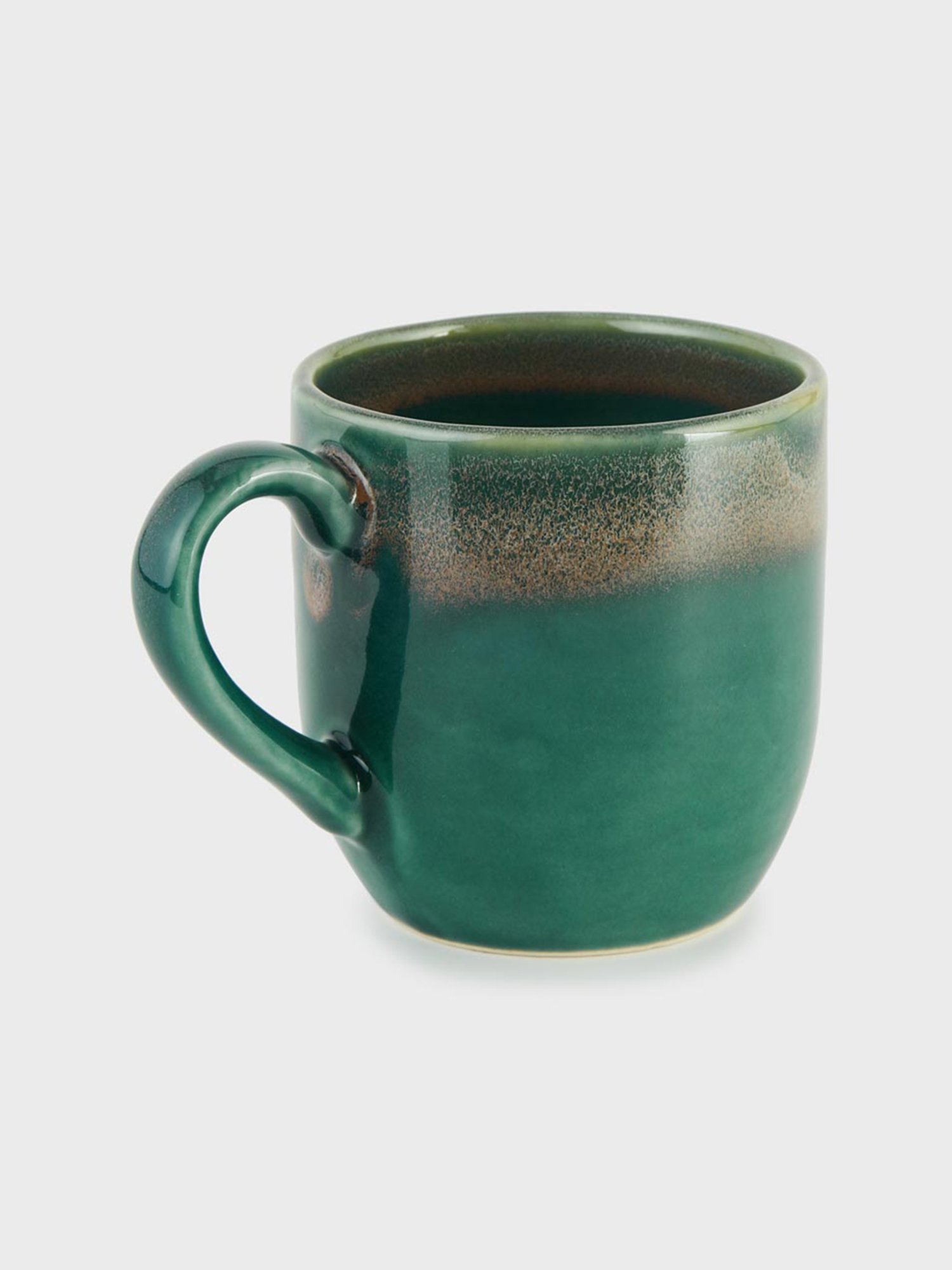 Fabindia Home Adhrit Dark Green Ceramic Mug (240 ml)