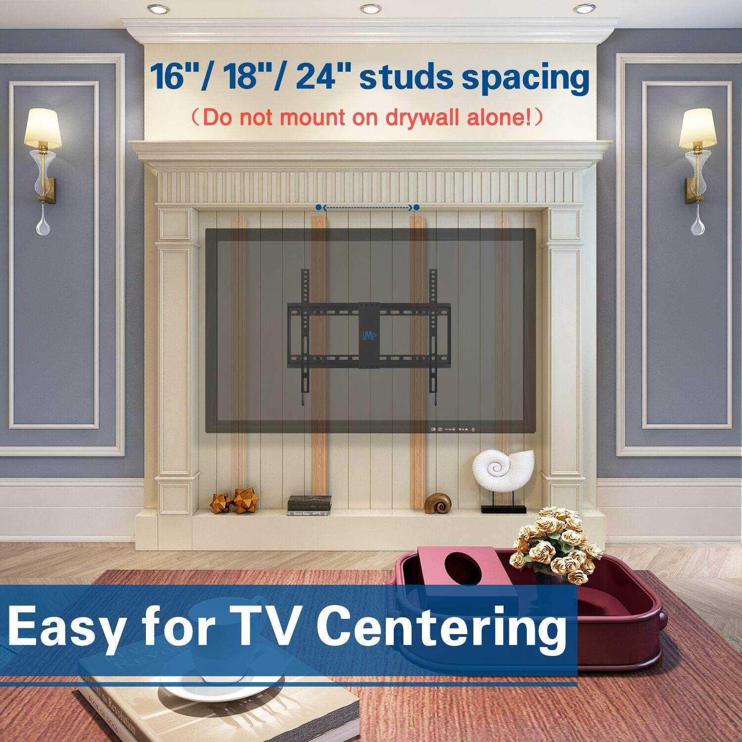 Mounting Dream Low Profile Fixed TV Wall Mount Bracket for Most 42-70 Inch LED, LCD and Plasma TV, Ultra Slim TV wall Bracket up to VESA 600 x 400mm and 132 LBS Loading Capacity, MD2163-K