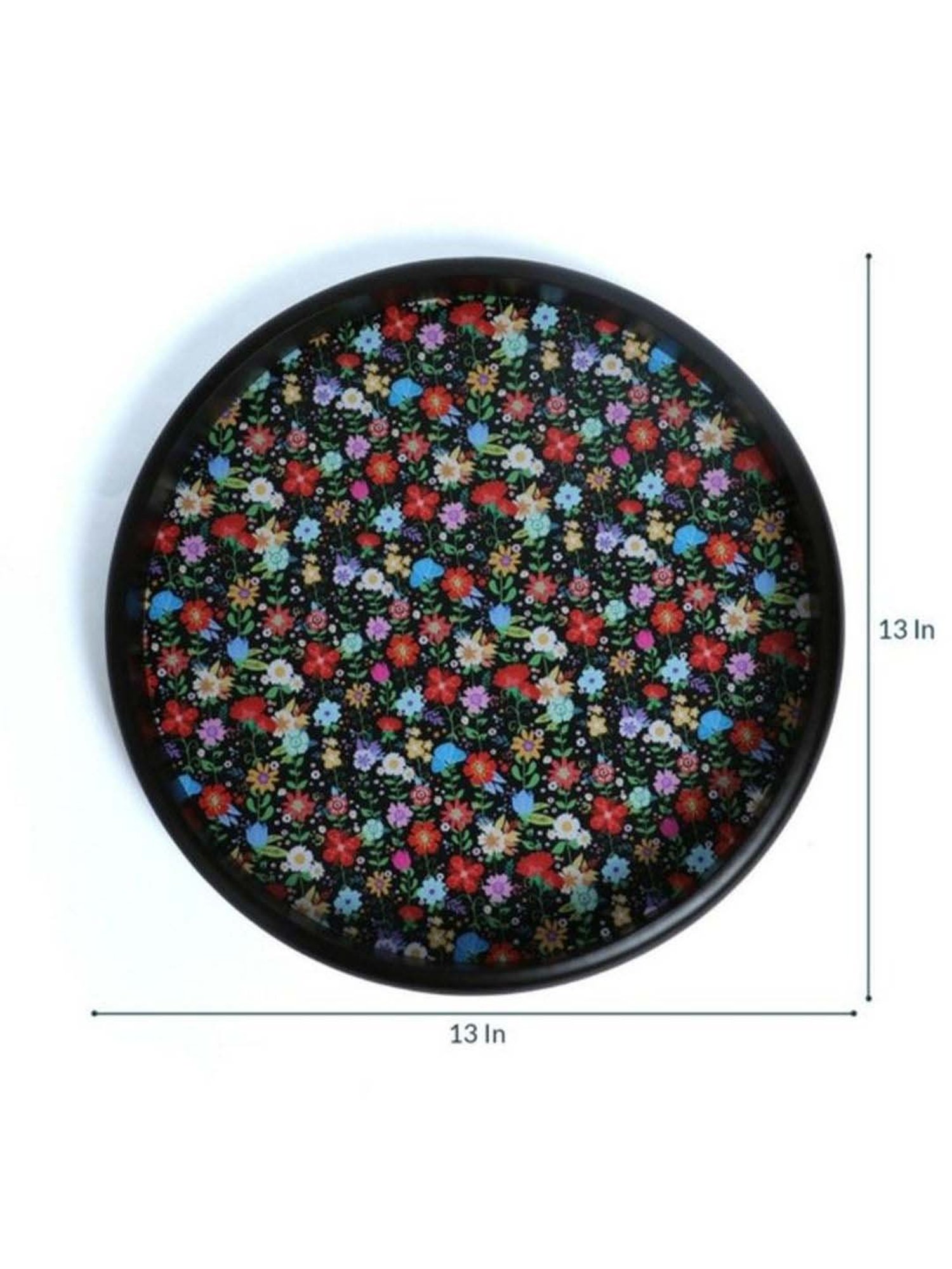 Crayton Floral Printed Round MDF Wall Hanging - Set of 1