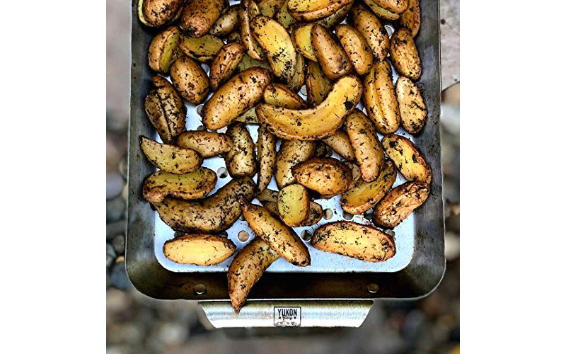 Yukon Glory Set of 3 Professional Barbecue Mini Grilling Basket Set, Heavy Duty Stainless Steel Perforated Grill Baskets for Grilling Veggies, Seafood, and More.