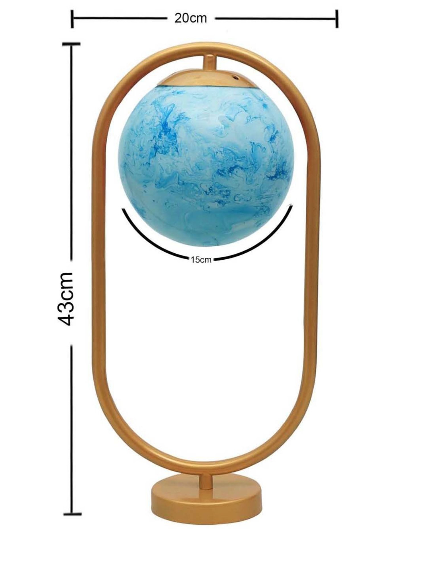 Homesake Blue & Golden Metal Bedside Globe Desk Lamp