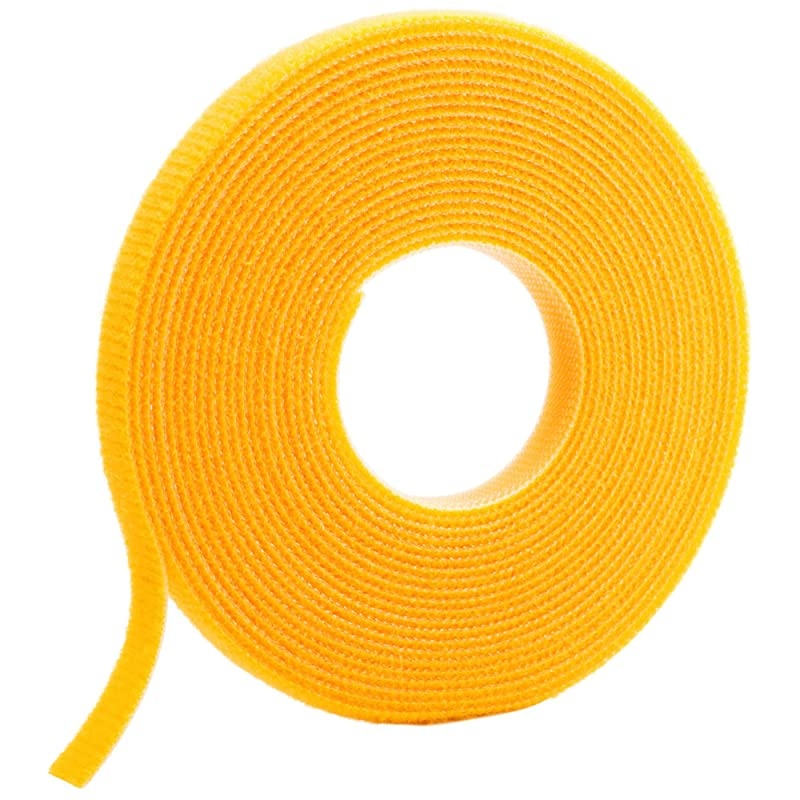 HLM-15R4 Hook and Loop Miniature Roll Cable Tie, 15-Foot Length, Yellow