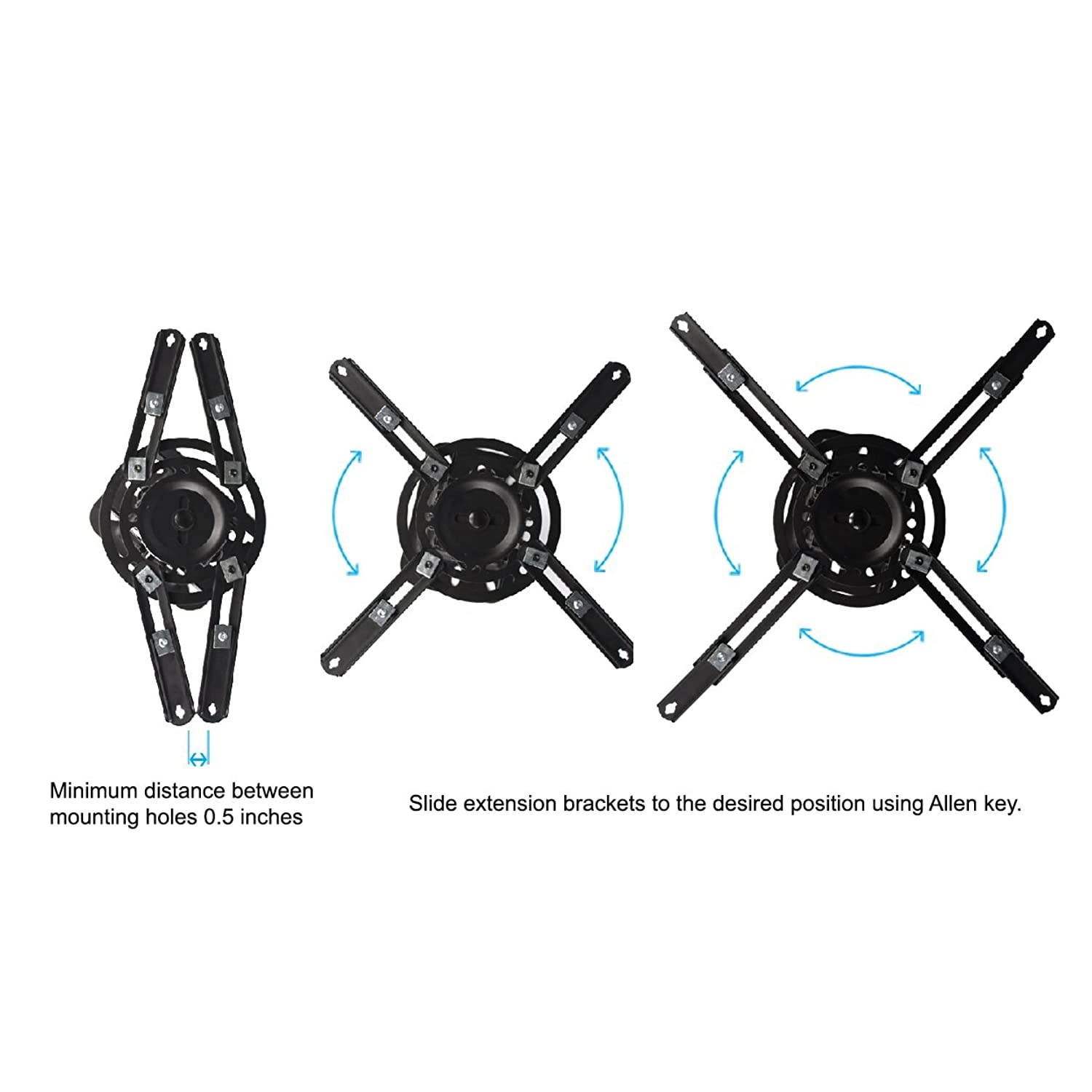 QualGear PRB-717-Blk Universal Ceiling Mount Projector Accessory,Black Mount