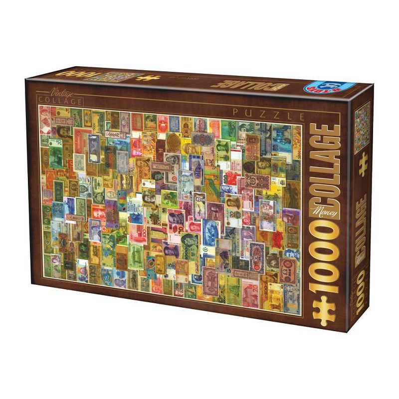 D-Toys Vintage Currency Collage Jigsaw Puzzle - 1000pc