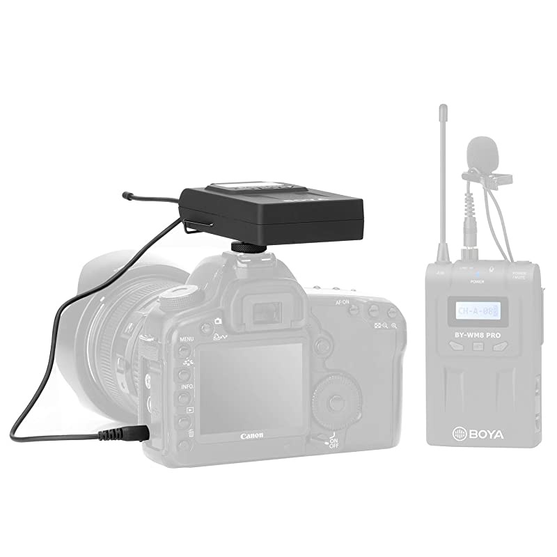 Wireless Microphone Receiver Compatible with by-WM8 Pro Transmitter,  RX8 Pro 48-Channel Wireless Mic Receiver Unit with 3.5mm Output Cable Compatible for  by-WHM8 WXLR8 WM8 Pro Transmitters