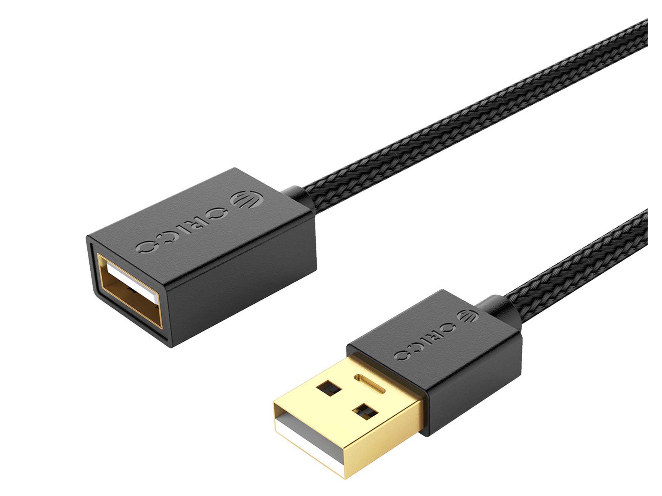ORICO USB2.0 to USB 2.0 Male to Female Extension Cable - Black /Silver with Gold Plated Connectors 1.64ft-10ft 0.5m to 3m
