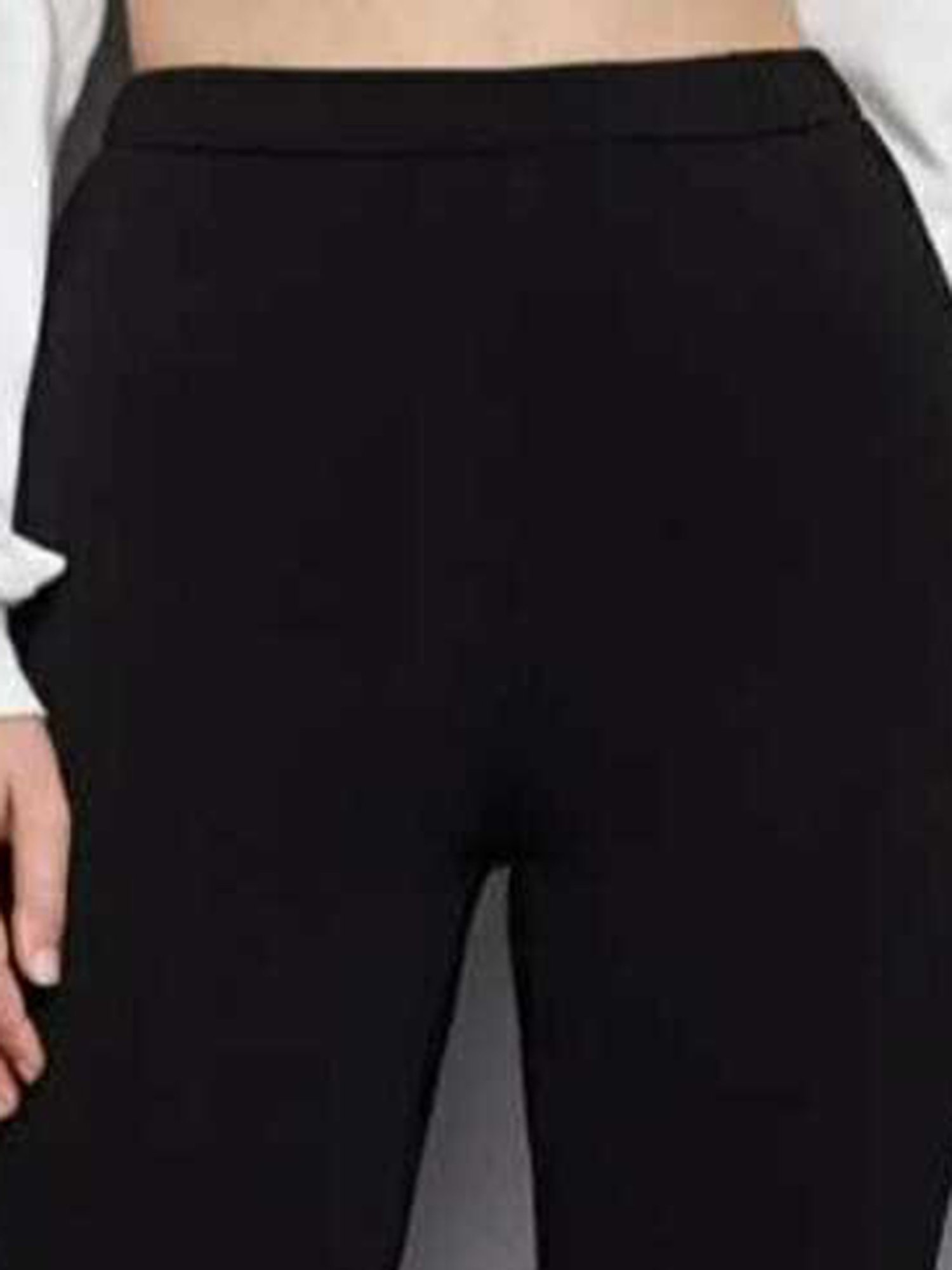 Broadstar Black Regular Fit High Rise Trousers