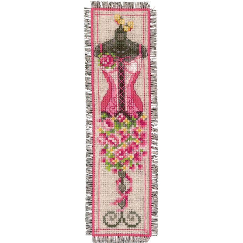 Vervaco Bookmark Counted Cross Stitch Kit 2.4"X8" 2/Pkg-Vintage Mannequins (14 Count)