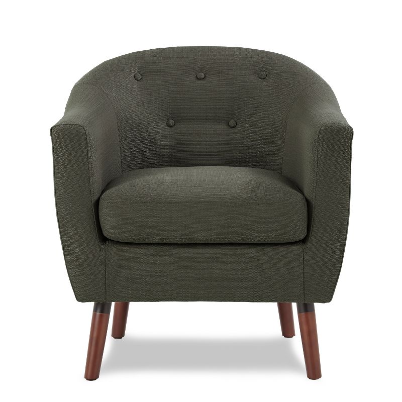 Homelegance 31 Inch Lucille Collection Classic Polyester Fabric Single Living Room Accent Barrel Chair, Gray