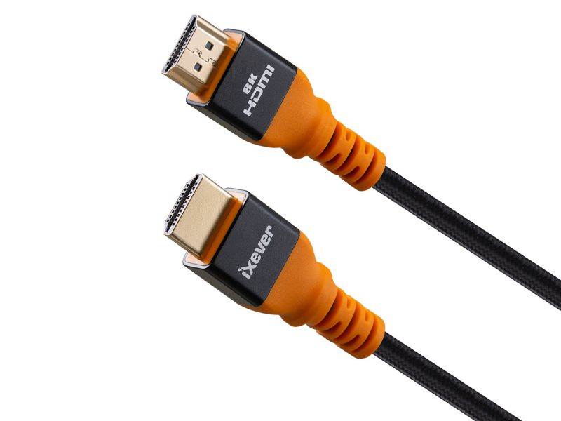 8K HDMI Cable [6.6ft], iXever HDMI 2.1 Cable 48Gpbs Ultra High Speed Braided Cord up to 4K@120Hz 8K@60Hz HDCP 2.2 & 2.3 Compatible with PS5/PS4/Xbox/Apple TV/Roku TV/Fire TV/HDTV/Samsung QLED TV