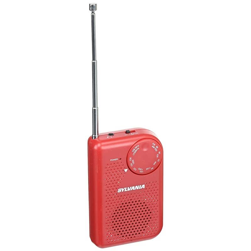 AMFM Pocket Radio With BuiltIn Speaker Red