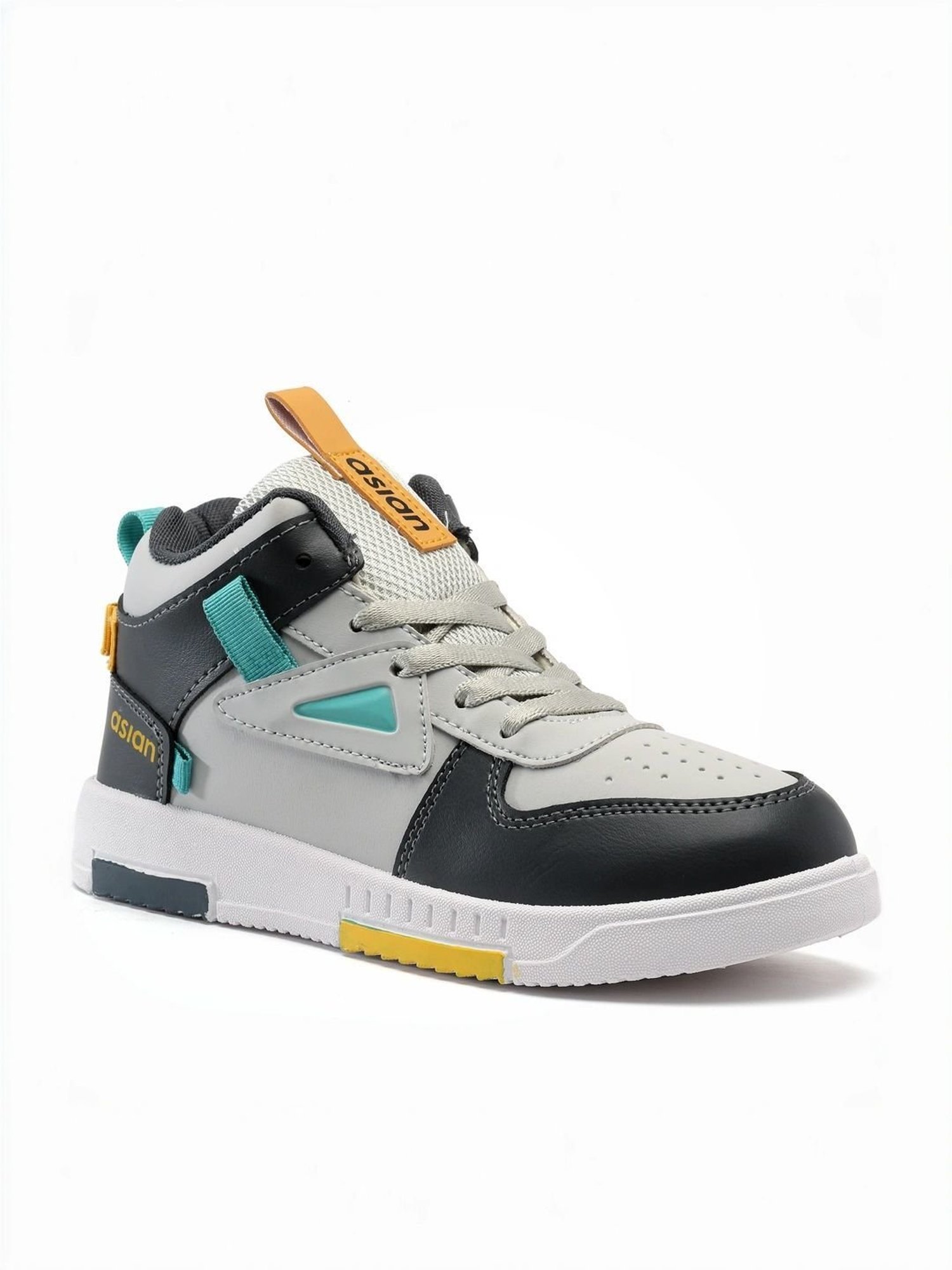 Asian Men's Grey Ankle High Sneakers