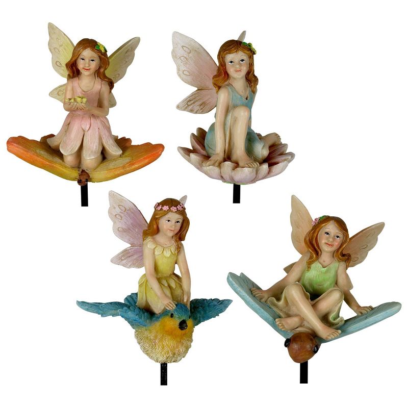 12.8" Resin Set of Fairy Pot Stakes Gray - Exhart