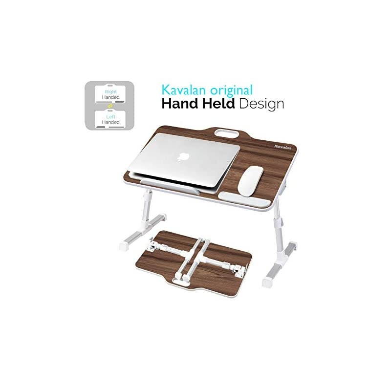 Laptop Desk Stand Portable Laptop Bed Tray Table with Top Handle Height amp Angle Adjustable Sit ant amp Angle Adjustable Sit and Stand Desk Foldable Bed Desk for Reading on Couch Black Teak