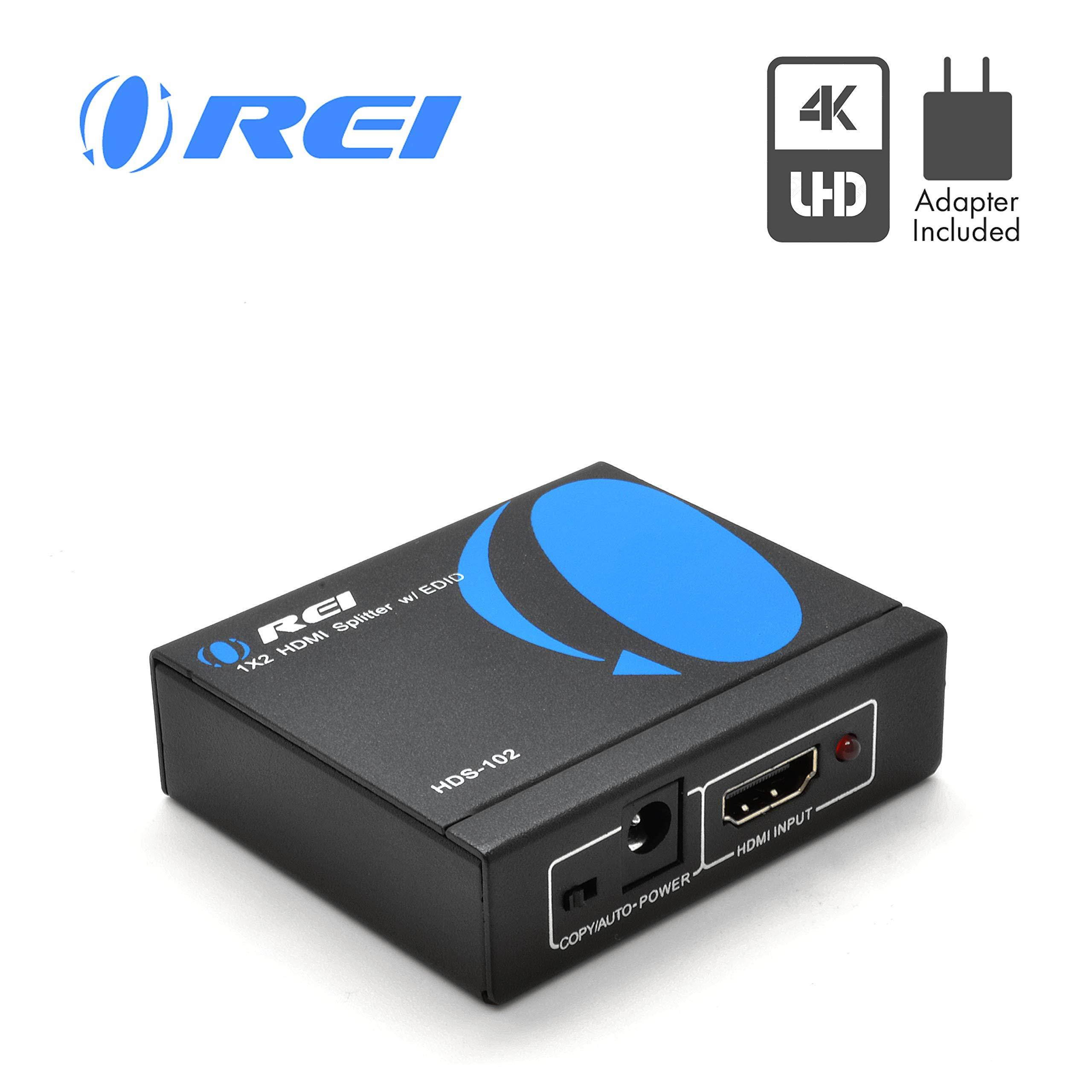 OREI HDS-104 1x4 Powered 1080P V1.4 Certified HDMI Splitter with Full Ultra HD 4K/2K and 3D Resolutions w/ EDID Support