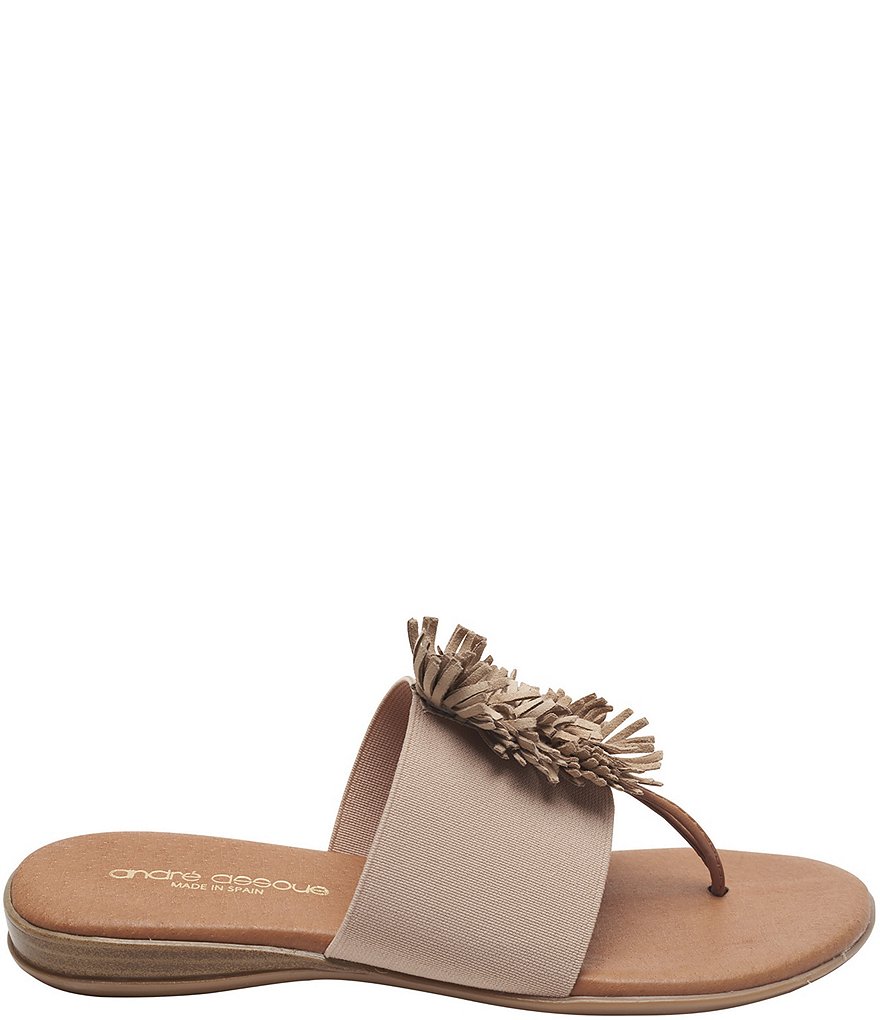 Andre Assous Novalee Featherweights&trade; Elastic Leather Fringe Thong Sandals