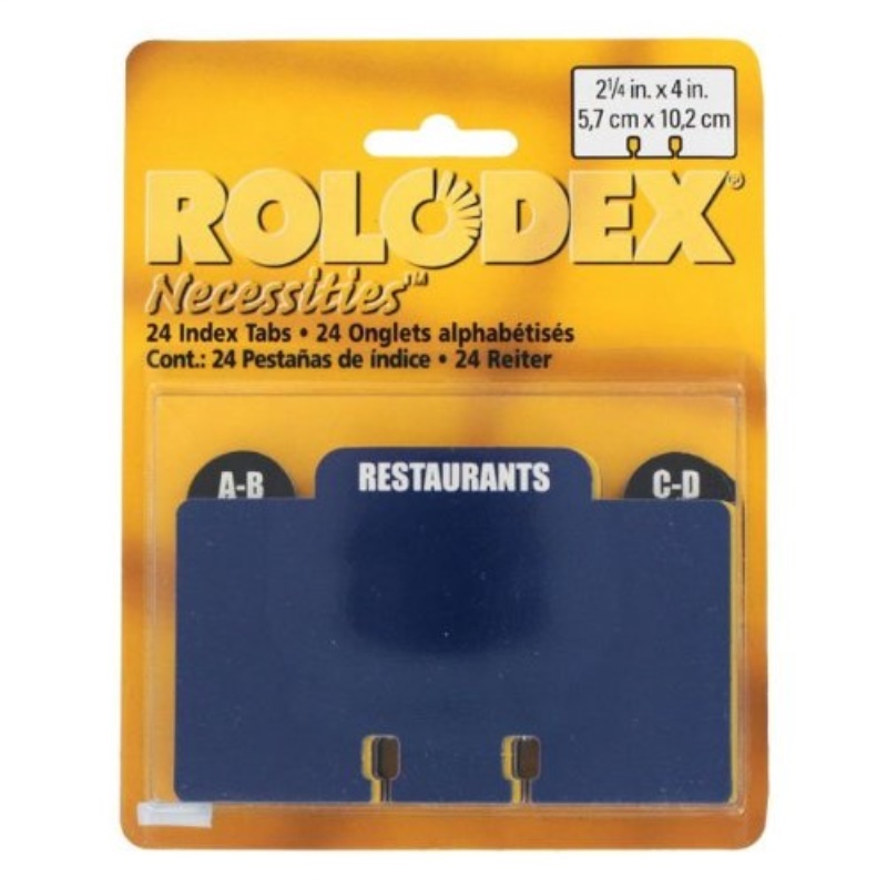 Rolodex Necessities Special Category Index Tabs, 24/Pack
