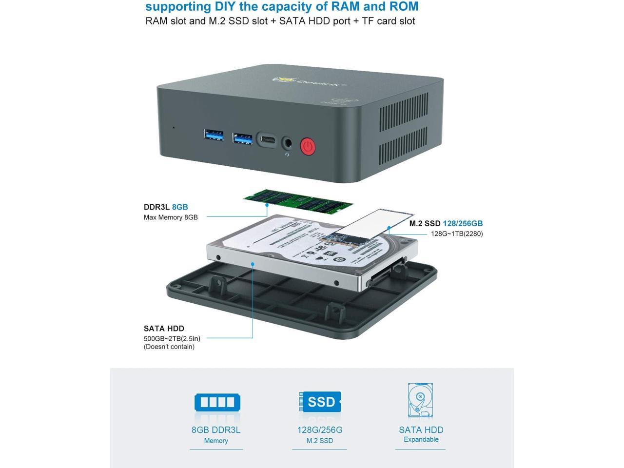 Beelink U57 Mini PC with Intel Core i5-5257u Processor(up to 3.10 GHz)&Windows 10 Pro,8G DDR3L/128G SSD High Performance Business Mini Computer,2.4G/5G Dual WiFi,BT4.2,Dual HDMI Ports