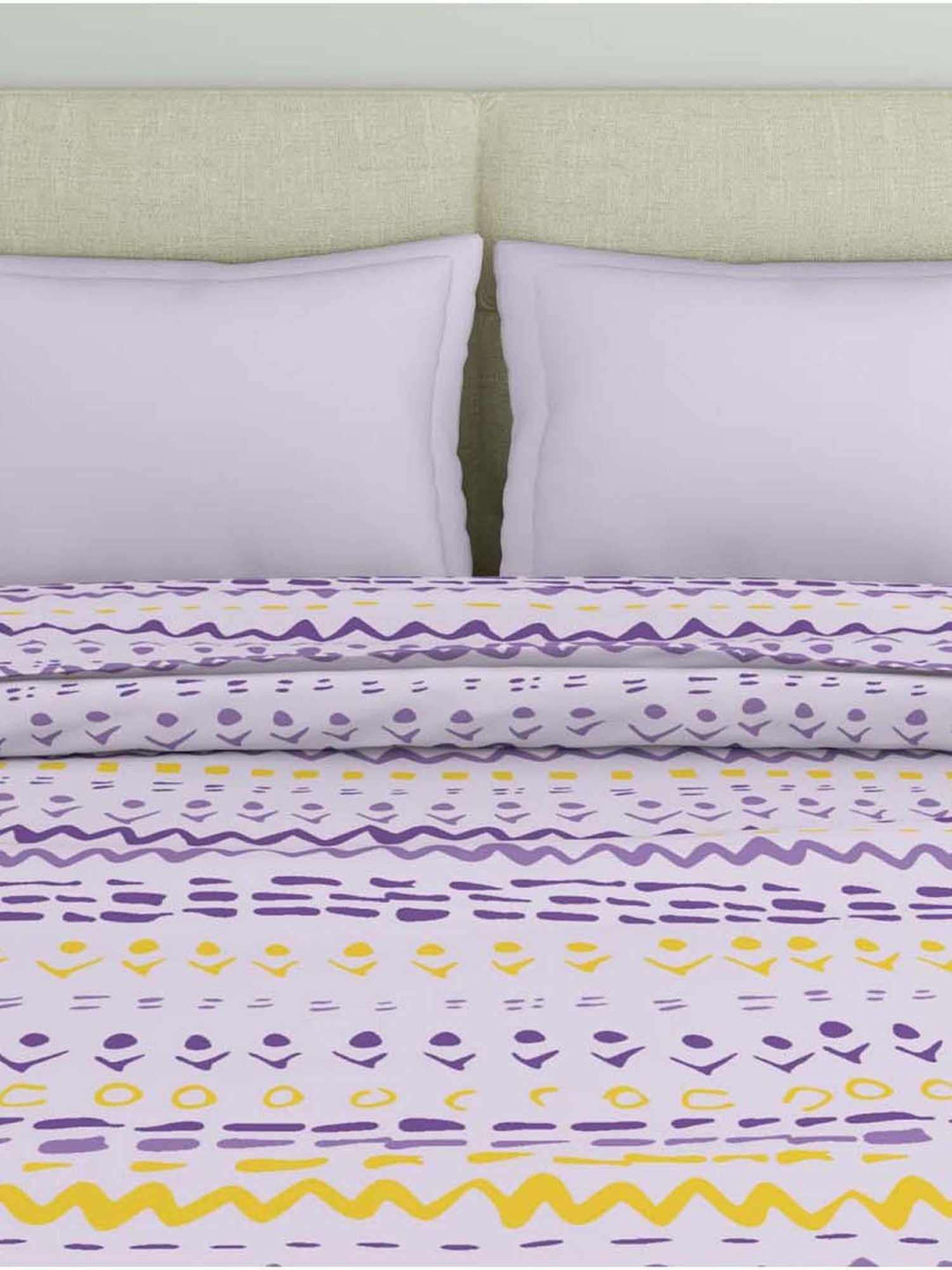 WELSPUN Amaya Lavender Fog Cotton 144 TC 150 GSM Double Bed Quilt