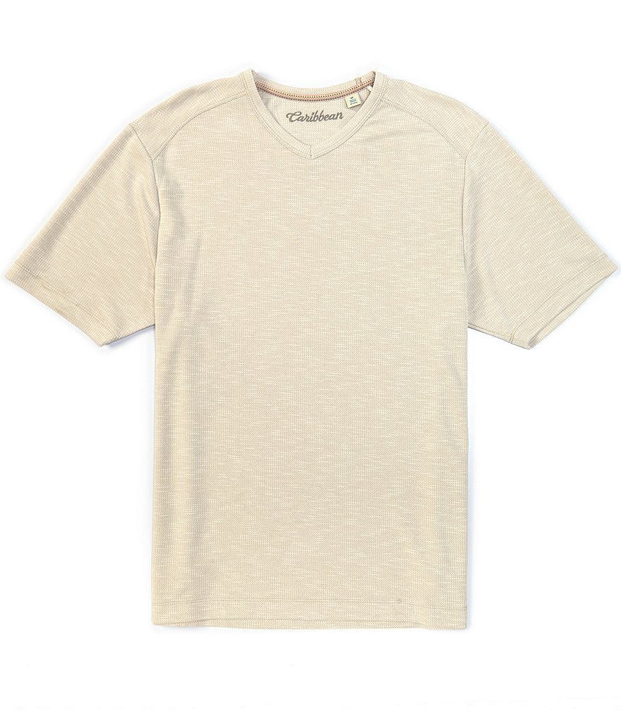 Caribbean Solid V-Neck Short-Sleeve Tee