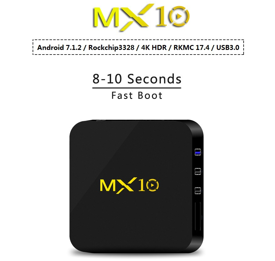 MX10 Smart Android 7.1.2 TV Box 4GB / 64GB 4K