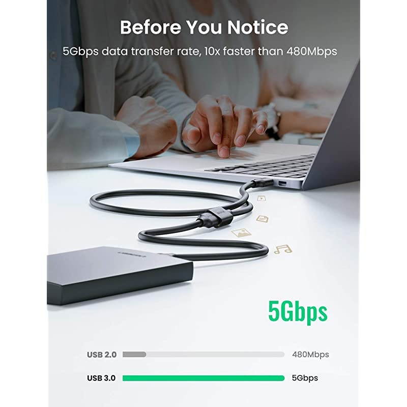 USB Extension Cable USB 30 Extender Type A Male to Female Data Transfer Cord 5Gbps for Playstation Xbox Oculus VR USB Flash Drive Card Reader Hard Drive Keyboard Printer Camera 6ft