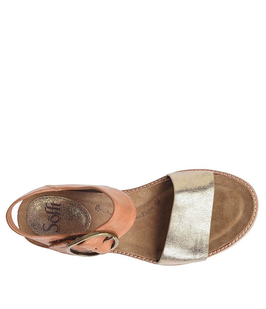 Sofft Bali Metallic Leather Wedge Sandals