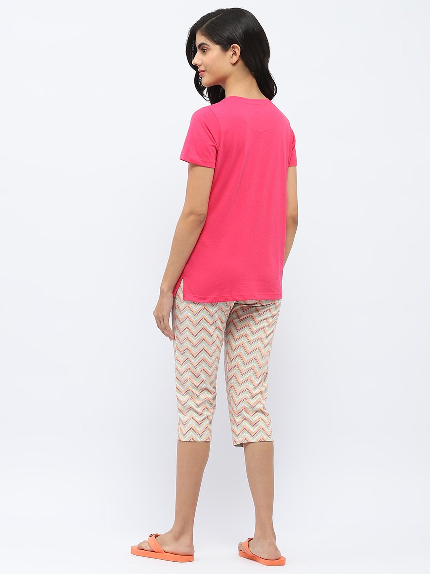 MADAME M Secret Pink Graphic Print T-Shirt With Capris