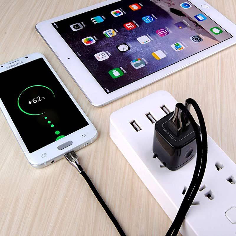 Dual USB Port Wall Phone Adapter with 6 6FT Android Micro USB Port Charger Cable Compatible for Samsung J8 J7 Pro S6 S7 Edge LG G4 Stylo 3 2 Kindle Fire Motorola Moto G5S G4 Android Cable