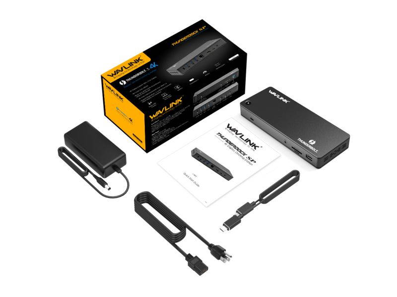 WAVLINK Thunderbolt 3 Dock-180W DC Power Adapter (85W Charging) Dual 4K@60Hz Display,2X Thunderbolt 3 up to 40Gb/s, DP1.2, 4X USB 3.0 Ports, SD Card Slot, LAN for Mac/Windows Thunderbolt 3 Laptops PC