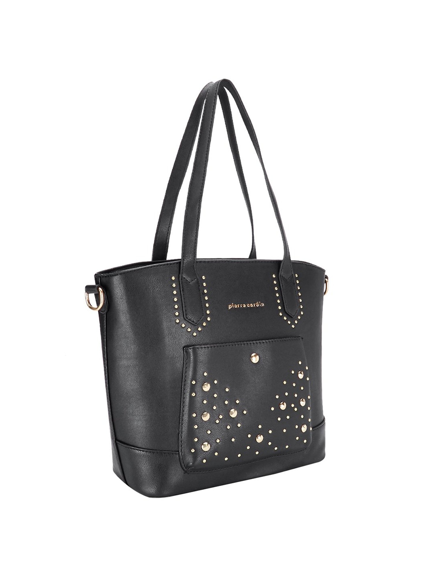 Pierre Cardin Black Embellished Medium Shoulder Handbag