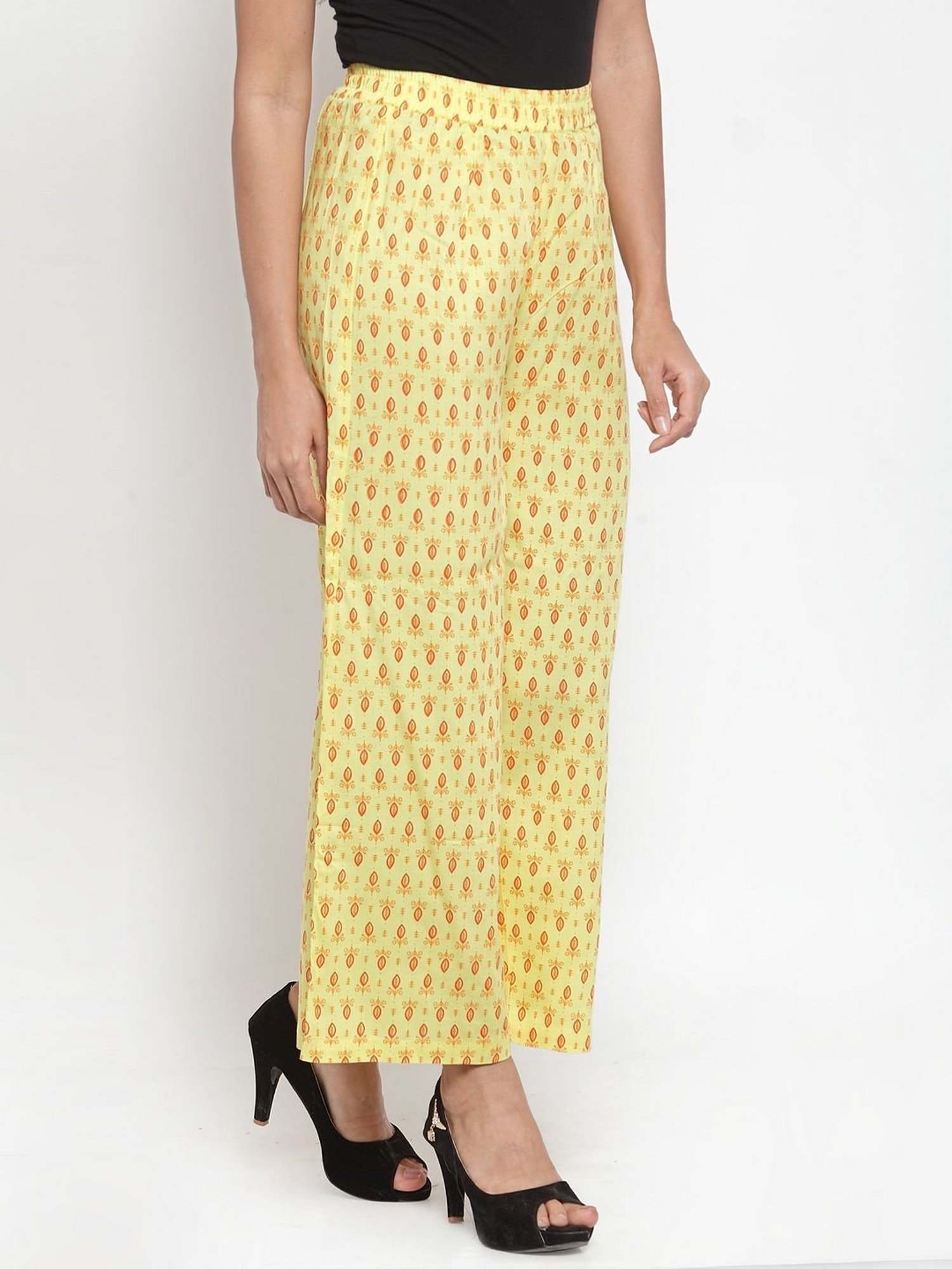 Indibelle Yellow Printed Palazzos