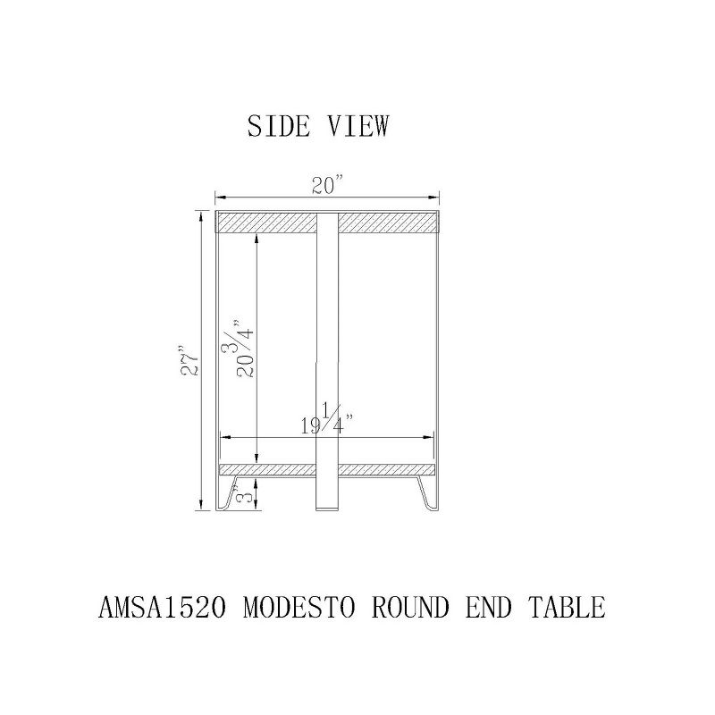20" Modesto Diameter Round End Table Brown - Alaterre Furniture