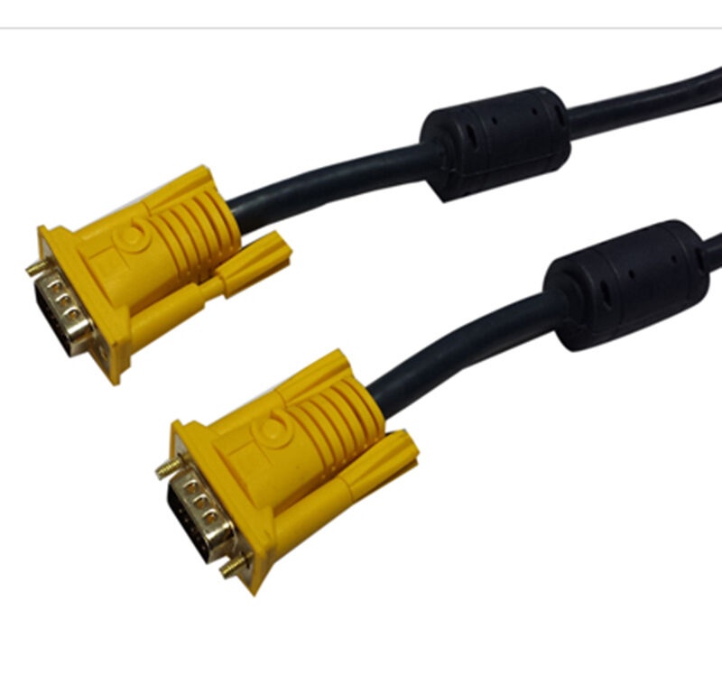 YELLOW 15 Pin SVGA VGA Male to MALE M-M PC Monitor TV Cable Support Full HD1080p