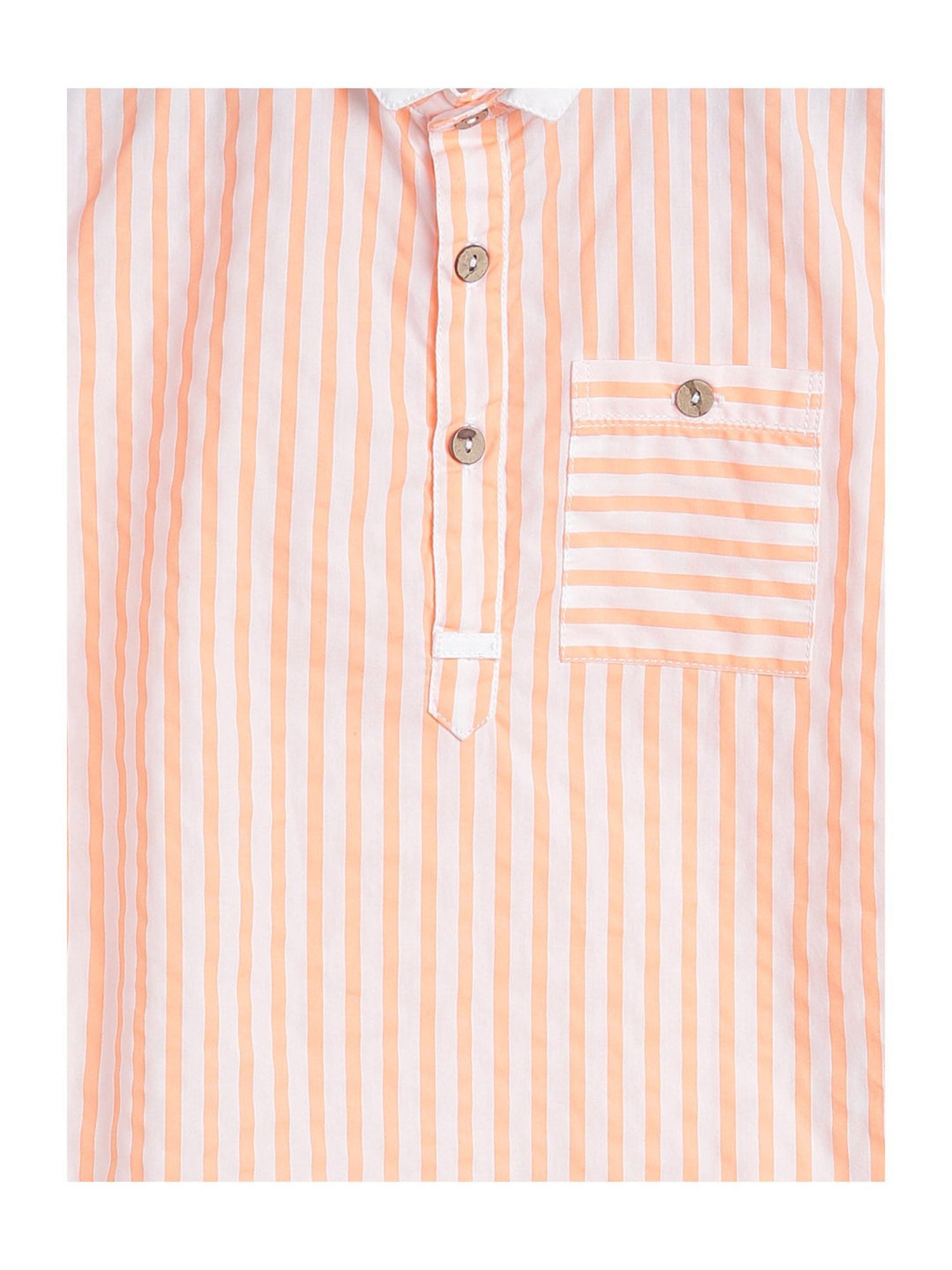 Tales & Stories Boys Orange & White Striped  Shirt