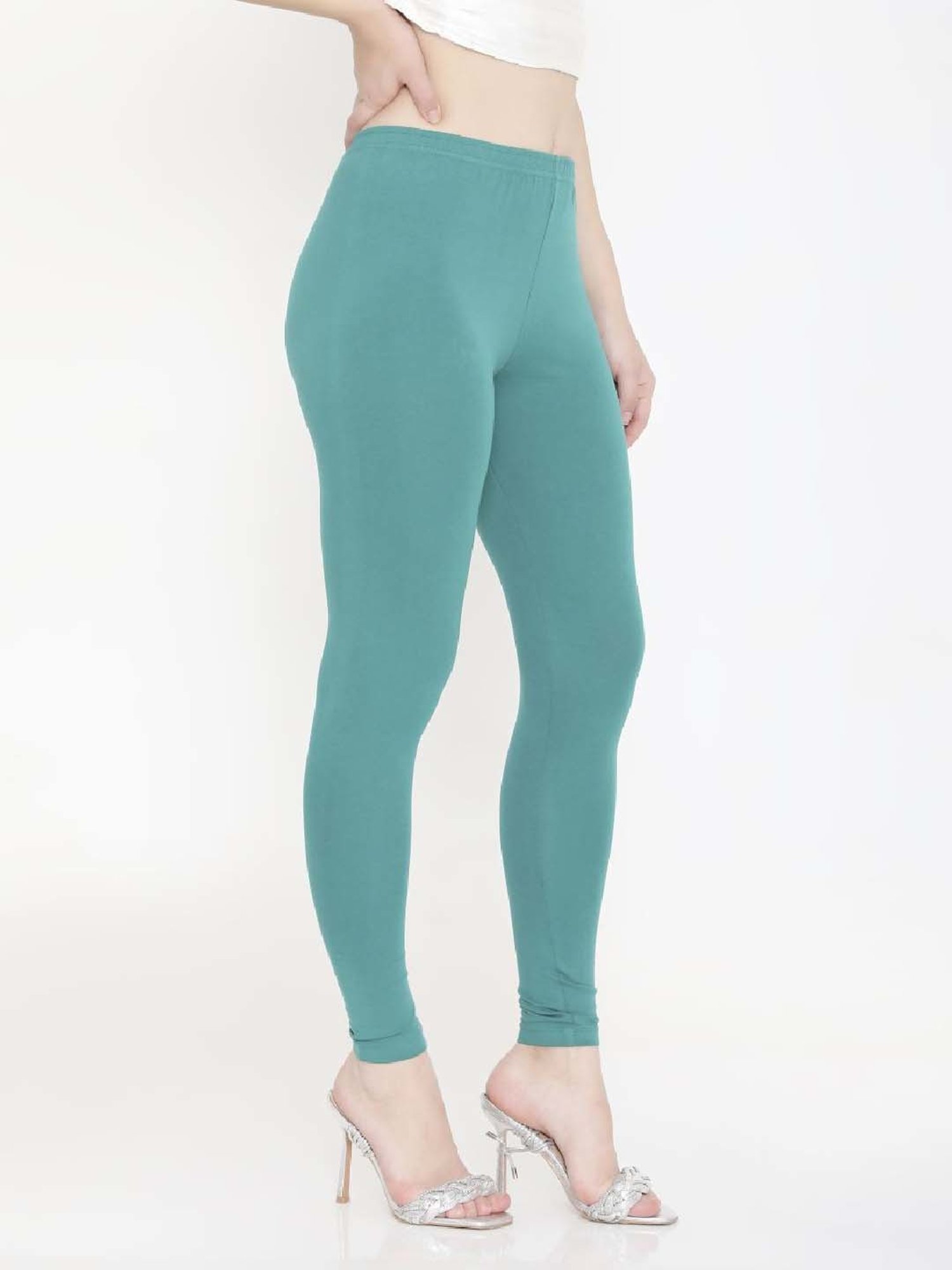 FEELINGS Green Plain Leggings